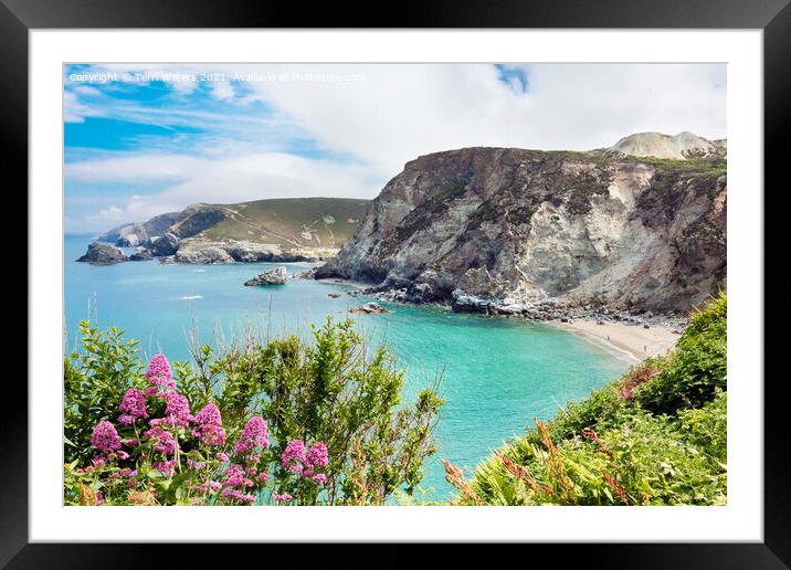 St Agnes Coast Framed Mounted Print by Terri Waters