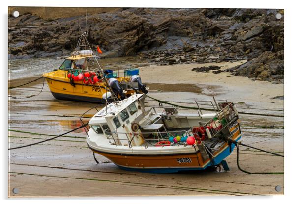 Port Isaac Fishing Boats Acrylic by CHRIS BARNARD