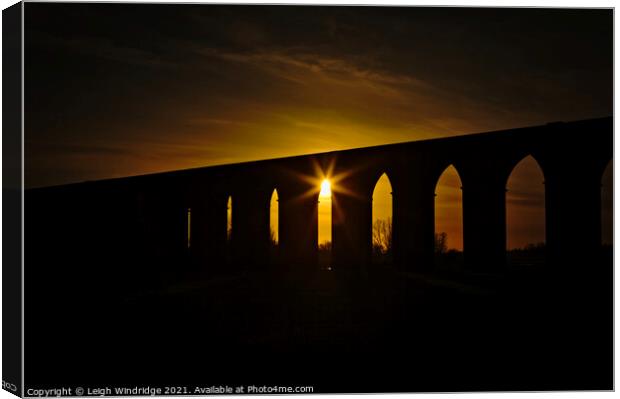 Viaduct Sunset Canvas Print by Leigh Windridge