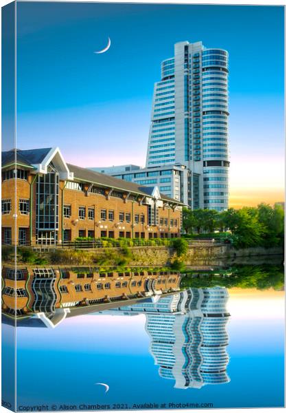 Leeds Bridgewater Place Canvas Print by Alison Chambers