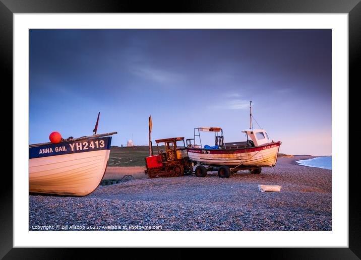 Salthouse boats at sunrise. Framed Mounted Print by Bill Allsopp