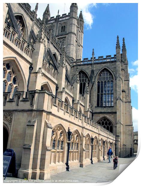 Bath Abbey. Print by john hill