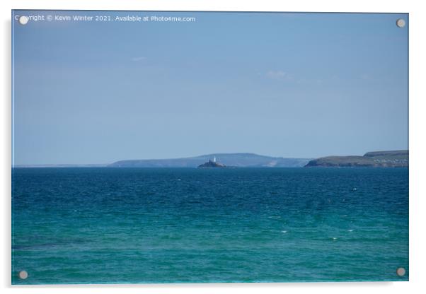 godrevy lighthouse Acrylic by Kevin Winter