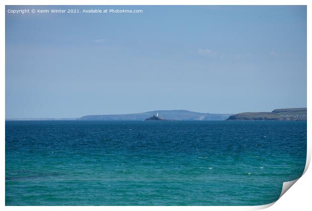 godrevy lighthouse Print by Kevin Winter