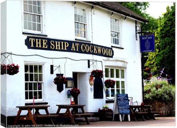 The Ship Inn, Cockwood, Devon Canvas Print by john hill