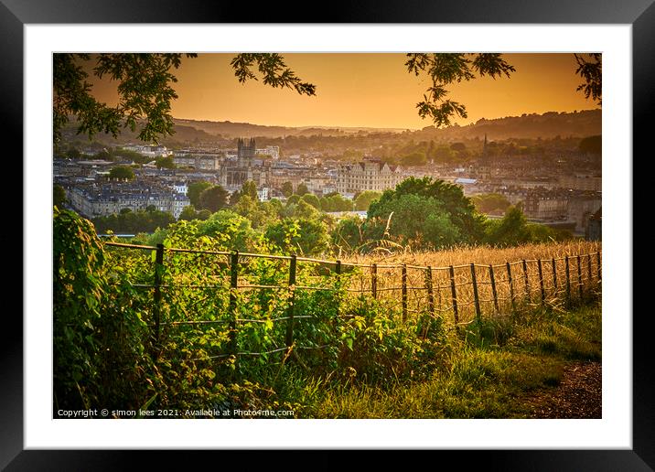 View over the city of bath Framed Mounted Print by simon lees