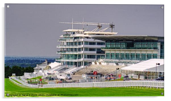 Epsom Racecourse Grandstand  Acrylic by Peter F Hunt