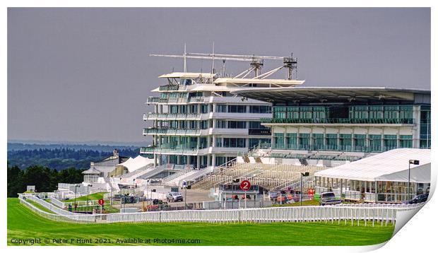 Epsom Racecourse Grandstand  Print by Peter F Hunt