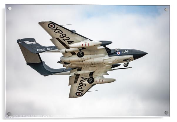de Havilland Sea Vixen Royal Navy Fighter Aircraft Acrylic by Steve de Roeck