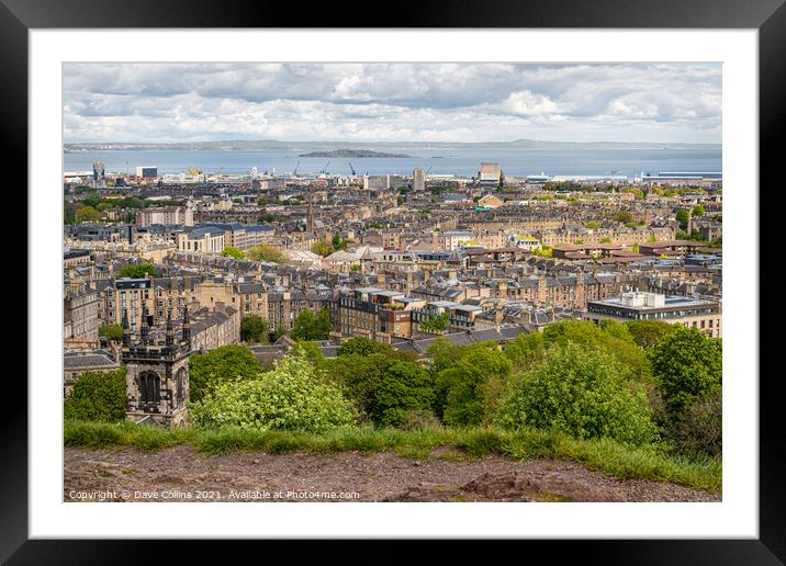 View of Edinburgh from Carlton Hill looking North at Leith, Scotland Framed Mounted Print by Dave Collins