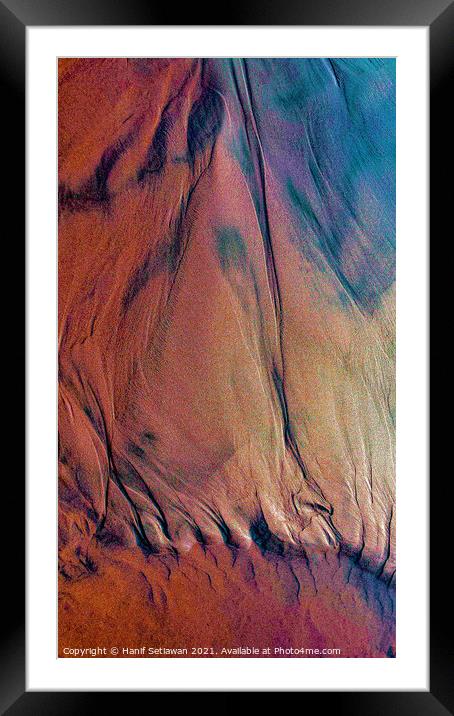 Brown red blue tide ways or fold mountains in aeri Framed Mounted Print by Hanif Setiawan