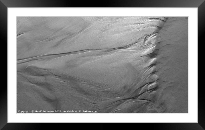 Grey tide ways or fold mountains in aerial view. Framed Mounted Print by Hanif Setiawan