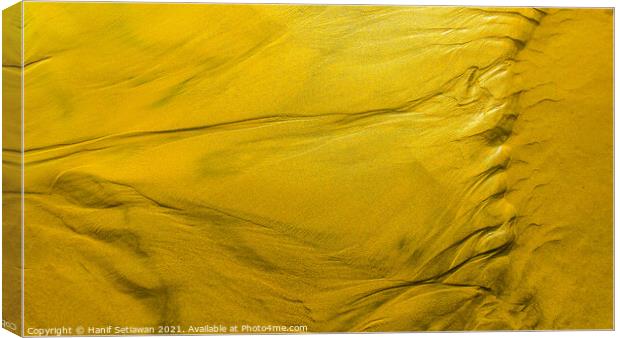 Yellow tide ways or fold mountains in aerial view. Canvas Print by Hanif Setiawan