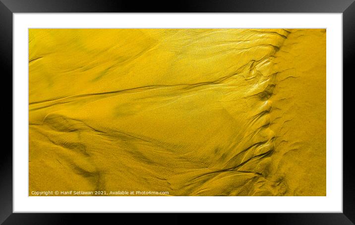 Yellow tide ways or fold mountains in aerial view. Framed Mounted Print by Hanif Setiawan