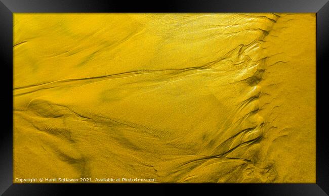 Yellow tide ways or fold mountains in aerial view. Framed Print by Hanif Setiawan