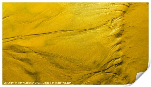 Yellow tide ways or fold mountains in aerial view. Print by Hanif Setiawan