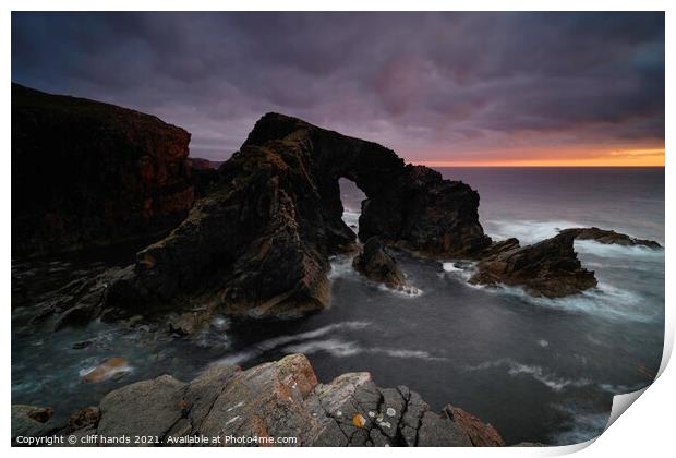 Stac A Phris sea arch, Isle of Lewis, Scotland. Print by Scotland's Scenery