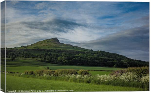 Roseberry Topping under the morning Clouds Canvas Print by Richard Perks