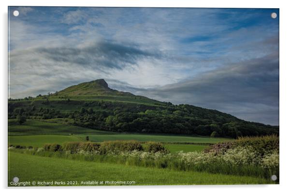 Roseberry Topping under the morning Clouds Acrylic by Richard Perks
