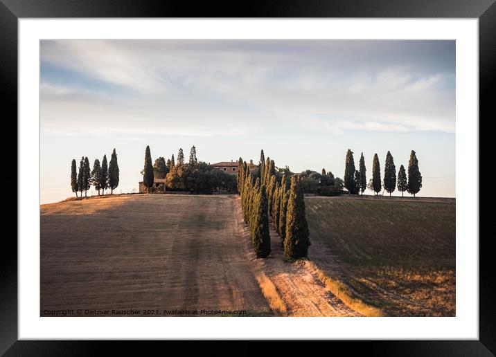 Villa Poggio Manzuoli or Gladiator House in Val d'Orcia, Tuscany Framed Mounted Print by Dietmar Rauscher