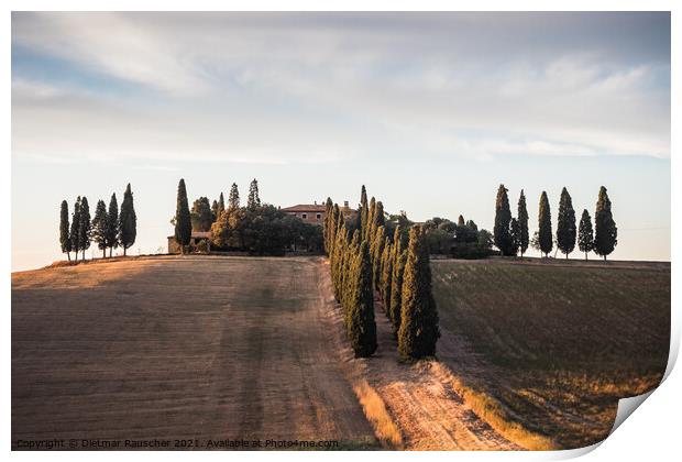 Villa Poggio Manzuoli or Gladiator House in Val d'Orcia, Tuscany Print by Dietmar Rauscher