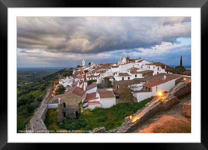 Monsaraz village at dawn with stormy wather in Alentejo, Portugal Framed Mounted Print by Luis Pina