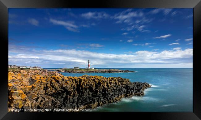 Majestic Buchan Ness Lighthouse Framed Print by Don Nealon