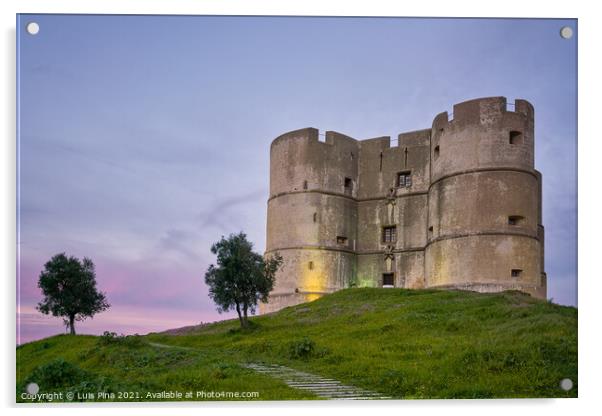 Evoramonte city castle at sunset in Alentejo, Portugal Acrylic by Luis Pina