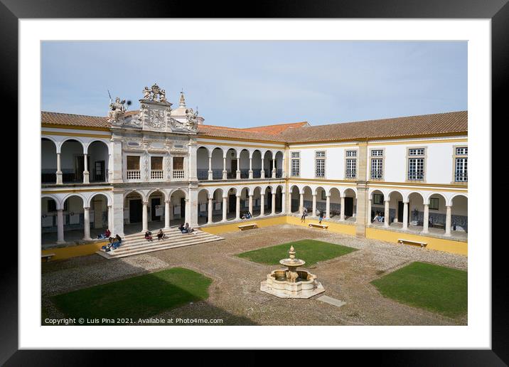Evora University with students in Alentejo, Portugal Framed Mounted Print by Luis Pina