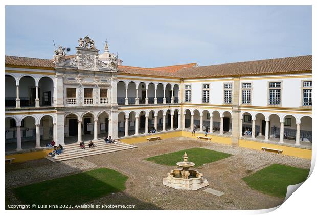 Evora University with students in Alentejo, Portugal Print by Luis Pina