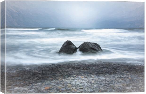 Pacific Ocean Two Rocks Canvas Print by Chuck Koonce