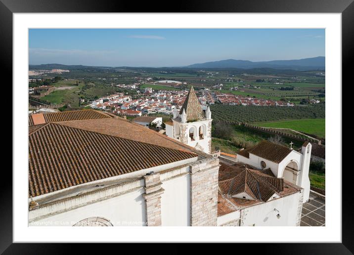View of Estremoz city from castle in Alentejo, Portugal Framed Mounted Print by Luis Pina