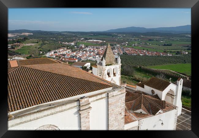 View of Estremoz city from castle in Alentejo, Portugal Framed Print by Luis Pina