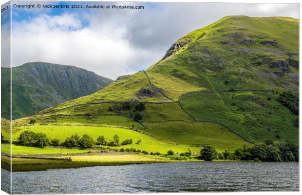 Hartsop Dodd and Gray Crag from Brothers Water  Canvas Print by Nick Jenkins