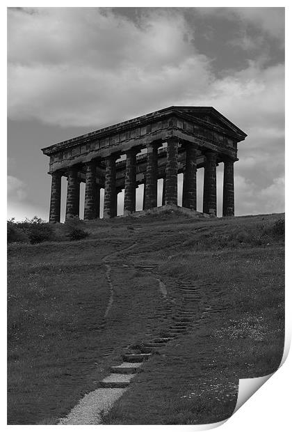 penshaw monument b&w 2 Print by Northeast Images