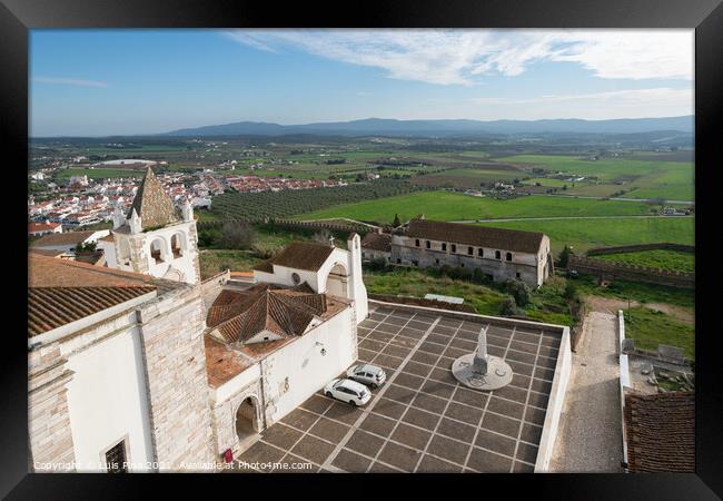 View of Estremoz city from castle in Alentejo, Portugal Framed Print by Luis Pina