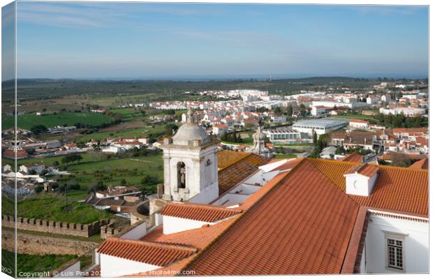View of Estremoz city from castle in Alentejo, Portugal Canvas Print by Luis Pina