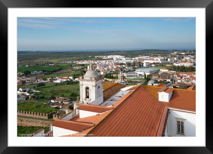 View of Estremoz city from castle in Alentejo, Portugal Framed Mounted Print by Luis Pina