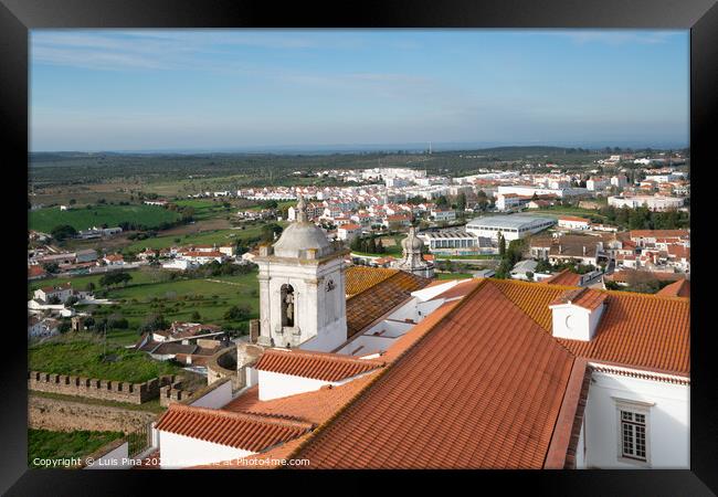 View of Estremoz city from castle in Alentejo, Portugal Framed Print by Luis Pina