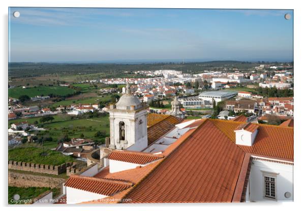 View of Estremoz city from castle in Alentejo, Portugal Acrylic by Luis Pina