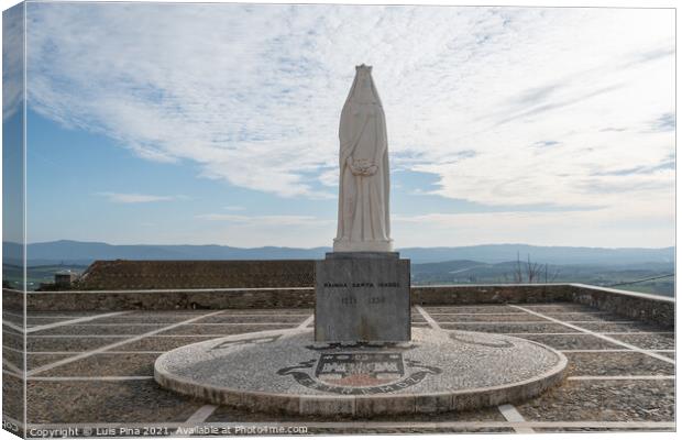 Queen Santa Isabel Elizabeth statue in Estremoz, Portugal Canvas Print by Luis Pina