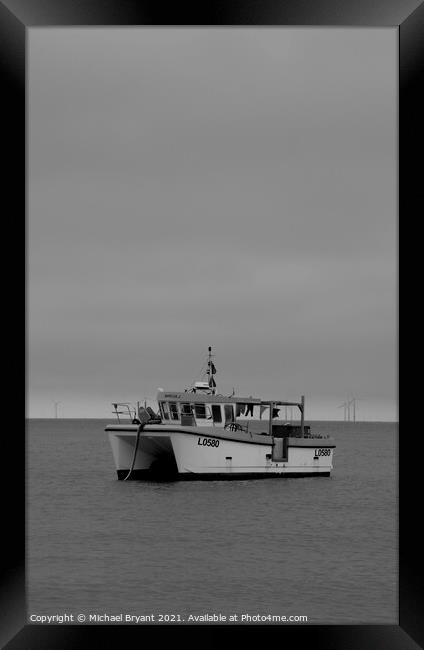 moored fishing boat Framed Print by Michael bryant Tiptopimage