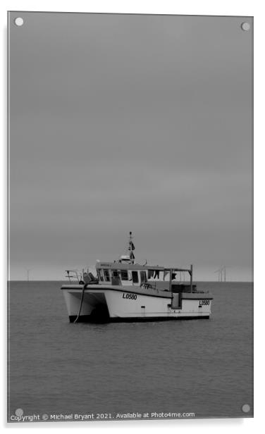 moored fishing boat Acrylic by Michael bryant Tiptopimage