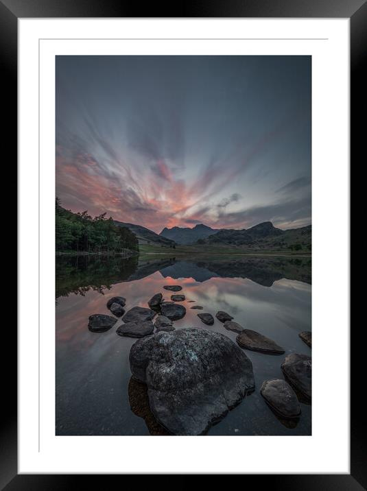 Langdale Pikes from Blea Tarn Framed Mounted Print by Adrian McCabe