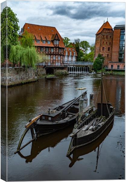 Beautiful old buildings in the historic city of Luneburg Germany - CITY OF LUENEBURG, GERMANY - MAY 10, 2021 Canvas Print by Erik Lattwein