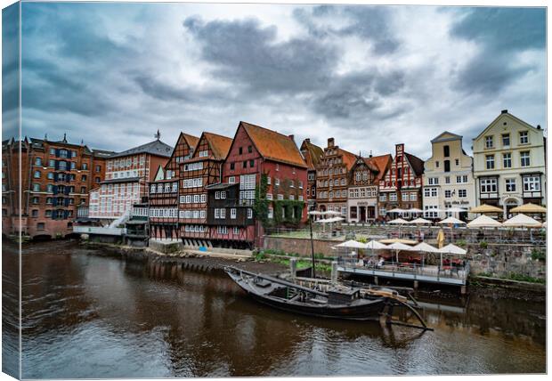 Beautiful old buildings in the historic city of Luneburg Germany - CITY OF LUENEBURG, GERMANY - MAY 10, 2021 Canvas Print by Erik Lattwein