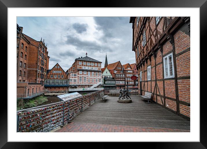 Historic city of Luneburg Germany - CITY OF LUENEBURG, GERMANY - MAY 10, 2021 Framed Mounted Print by Erik Lattwein