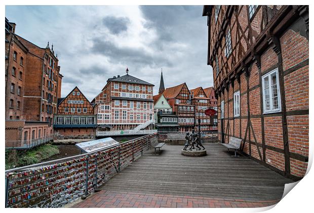 Historic city of Luneburg Germany - CITY OF LUENEBURG, GERMANY - MAY 10, 2021 Print by Erik Lattwein