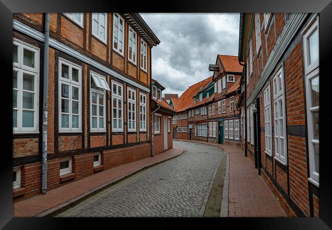Historic city center of Stade in Germany - CITY OF STADE , GERMANY - MAY 10, 2021 Framed Print by Erik Lattwein