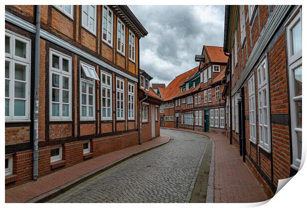 Historic city center of Stade in Germany - CITY OF STADE , GERMANY - MAY 10, 2021 Print by Erik Lattwein
